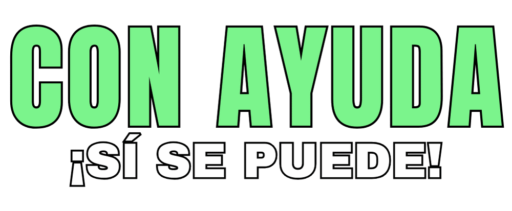 Logo de Con Ayuda con el lema ¡Sí Se Puede!